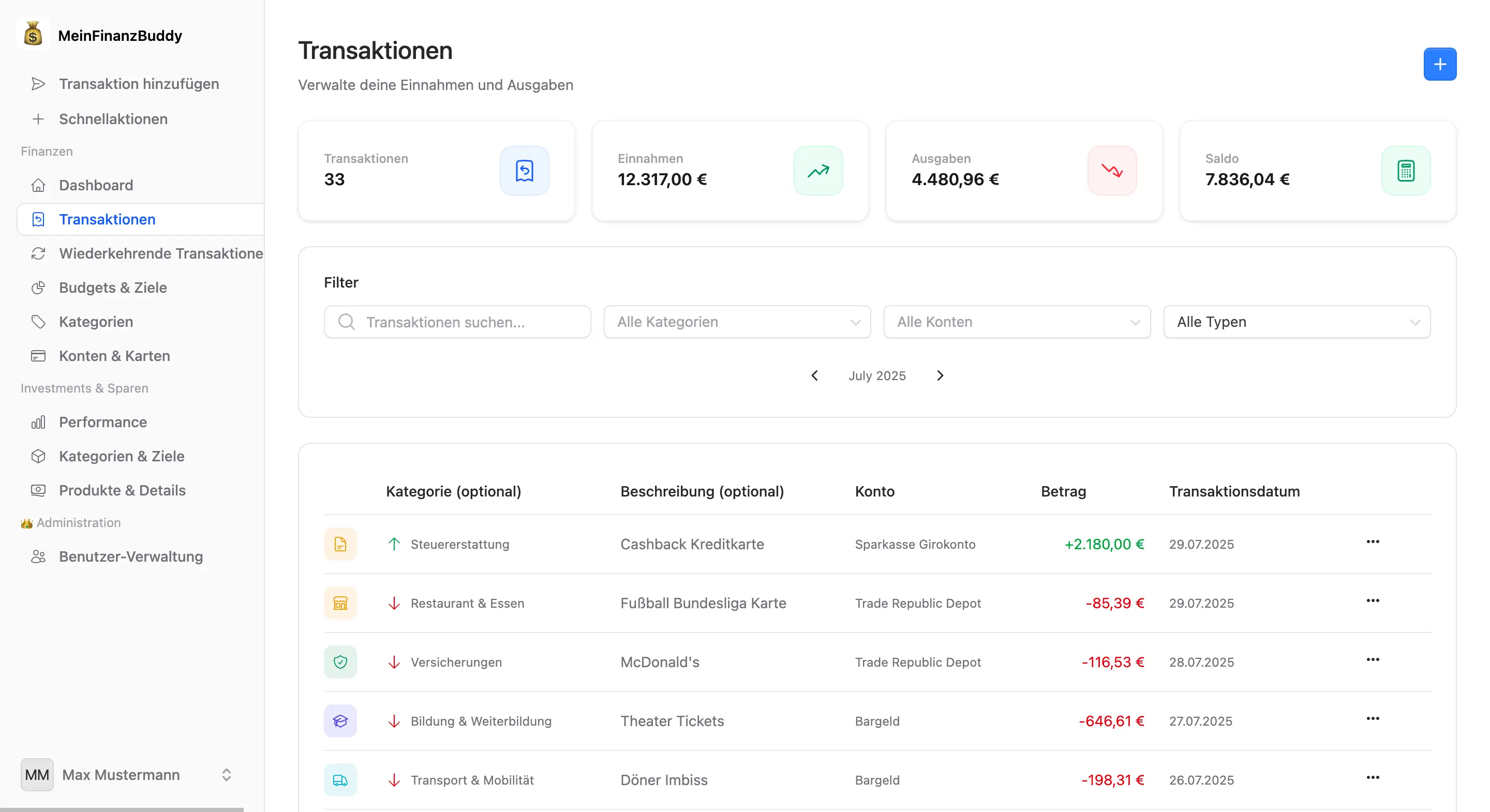 Transaction Management Interface